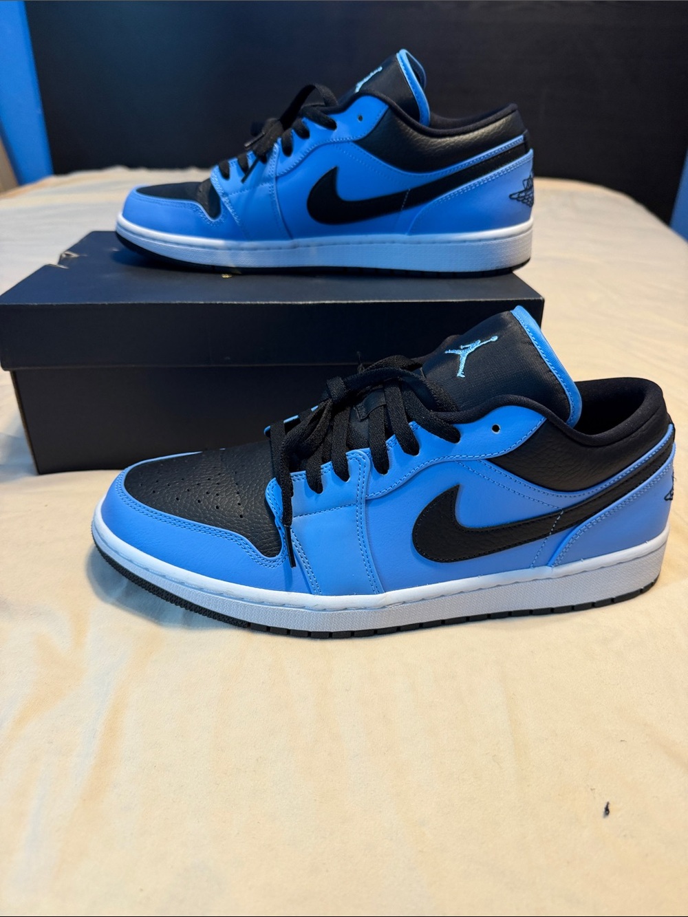 Jordan Air Jordan 1 Low University Blue/Black-White Kids Shoes Size 13